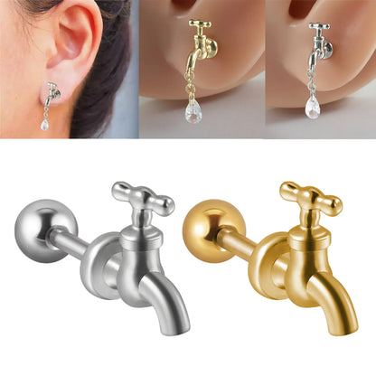 1 Piece Novelty Simple Style Faucet Plating Stainless Steel Ear Studs