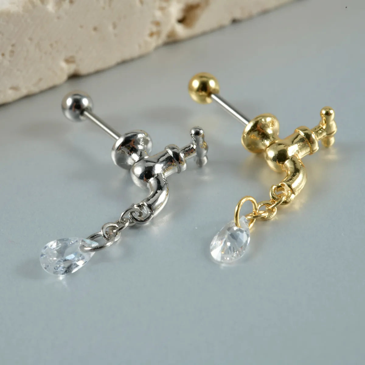 1 Piece Novelty Simple Style Faucet Plating Stainless Steel Ear Studs