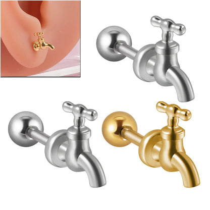 1 Piece Novelty Simple Style Faucet Plating Stainless Steel Ear Studs