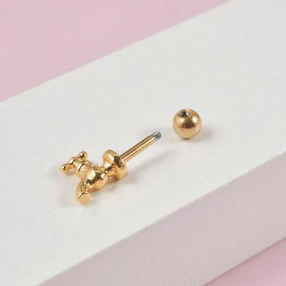 1 Piece Novelty Simple Style Faucet Plating Stainless Steel Ear Studs