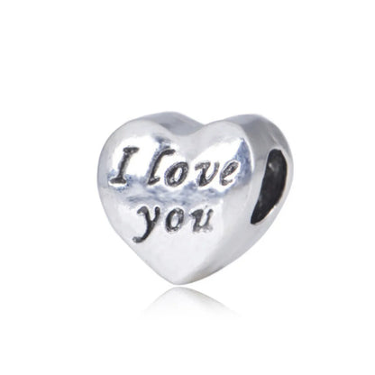 1 Piece Metal Rhinestones Heart Shape Polished Pendant Beads