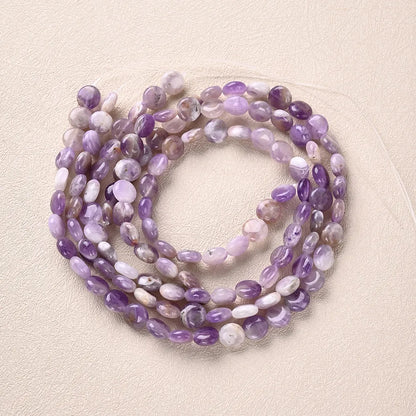 1 Strand/Package 10x5mm Hole 1~1.9mm Natural Stone Amethyst  Round Polished Beads