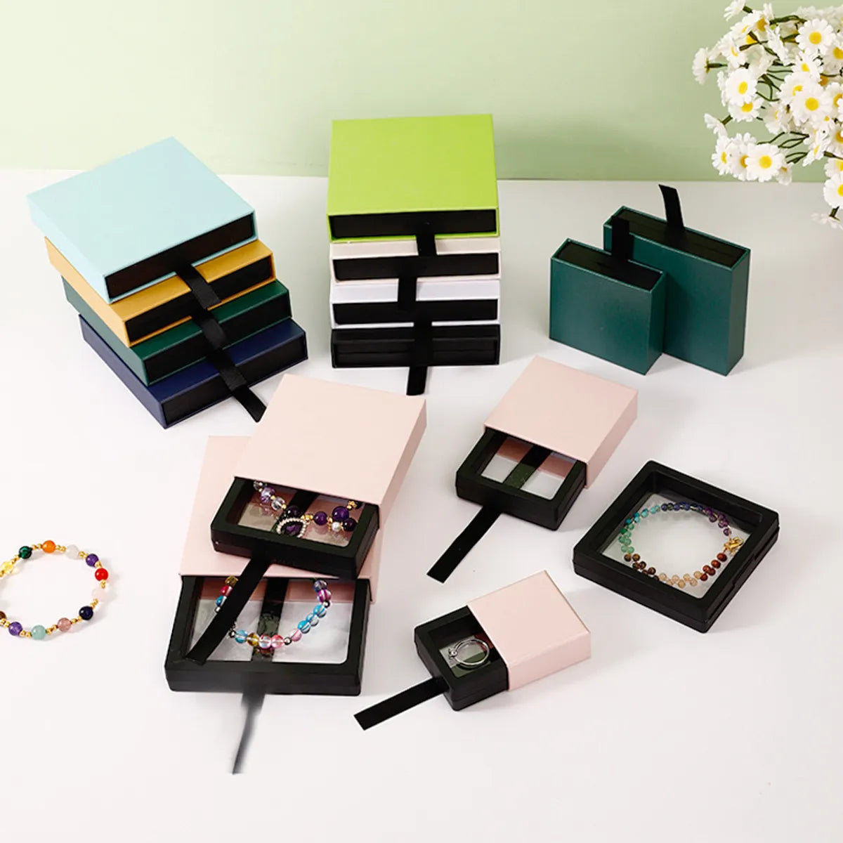 1 Piece Paper Simple Style Daily Solid Color Jewelry Boxes