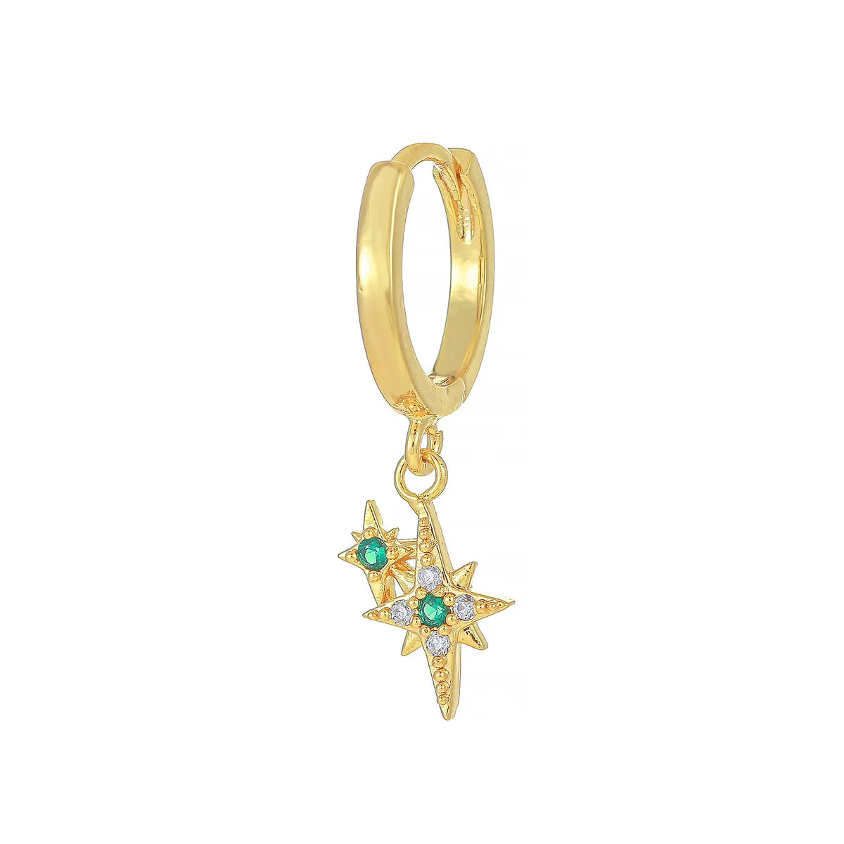 1 Piece Princess Cute Human Star Flower Plating Inlay Brass Zircon 18k Gold Plated Drop Earrings