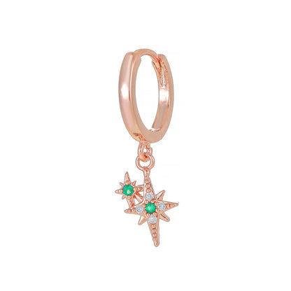 1 Piece Princess Cute Human Star Flower Plating Inlay Brass Zircon 18k Gold Plated Drop Earrings