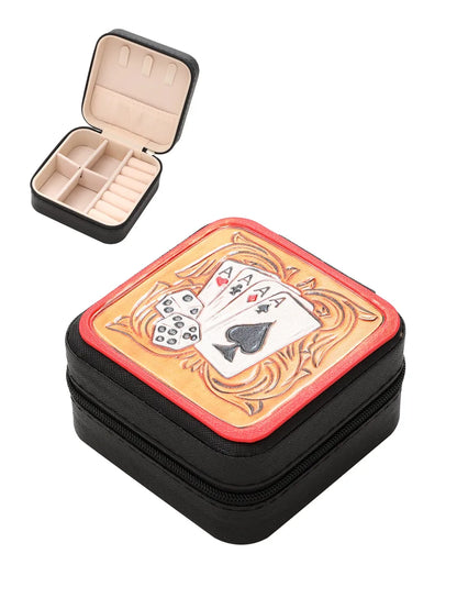 1 Piece Pu Leather Simple Style Daily Poker Buffalo Flower Jewelry Boxes