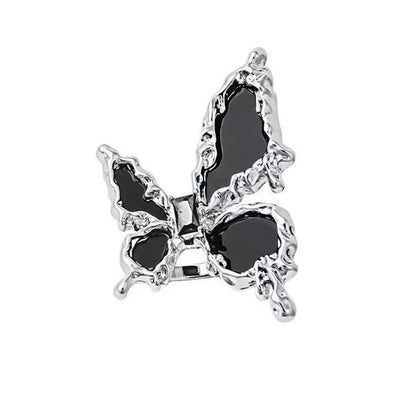 1 Piece Punk Butterfly Alloy Enamel Women's Open Ring