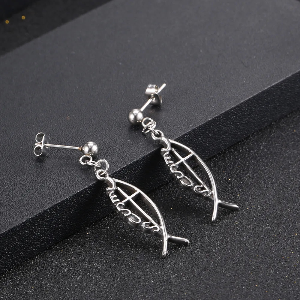 1 Piece Punk Cool Style Solid Color 304 Stainless Steel None None Drop Earrings