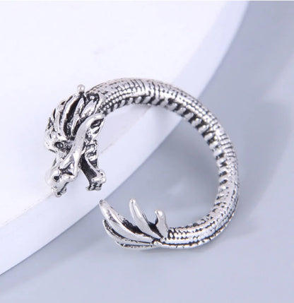 1 Piece Punk Dragon Alloy Women's Open Ring