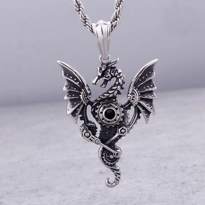 1 Piece Punk Dragon Titanium Steel Jewelry Accessories