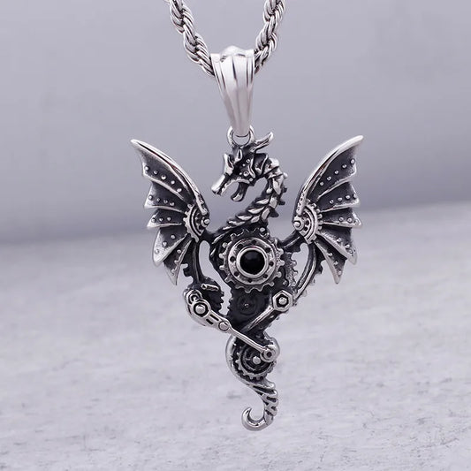 1 Piece Punk Dragon Titanium Steel Jewelry Accessories