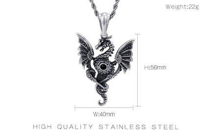 1 Piece Punk Dragon Titanium Steel Jewelry Accessories