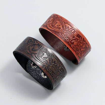 Punk Geometric Pu Leather Plating Men'S Bracelets