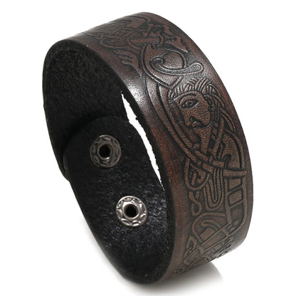 Punk Geometric Pu Leather Plating Men'S Bracelets