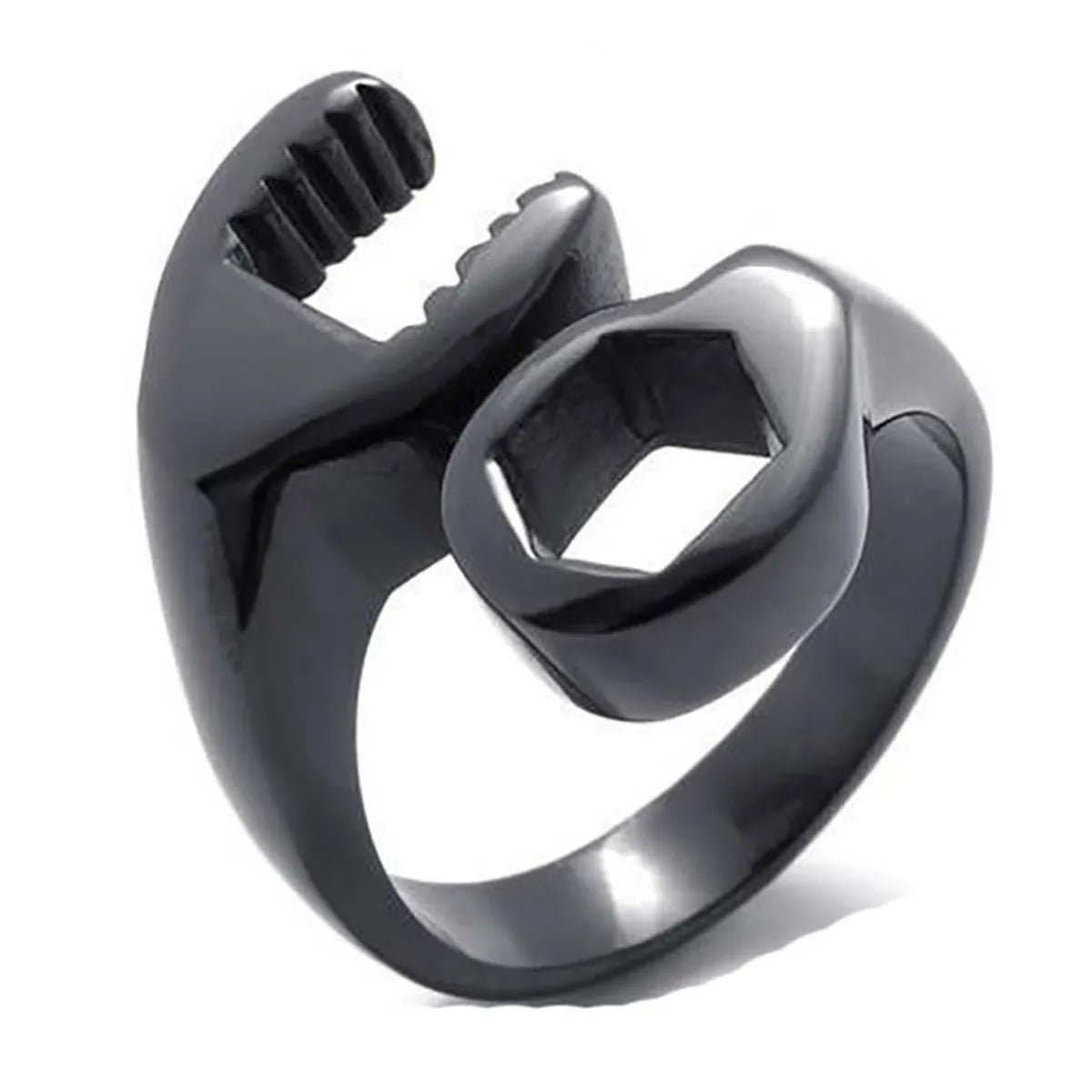 1 Piece Punk Geometric Stainless Steel Asymmetrical Men'S Rings