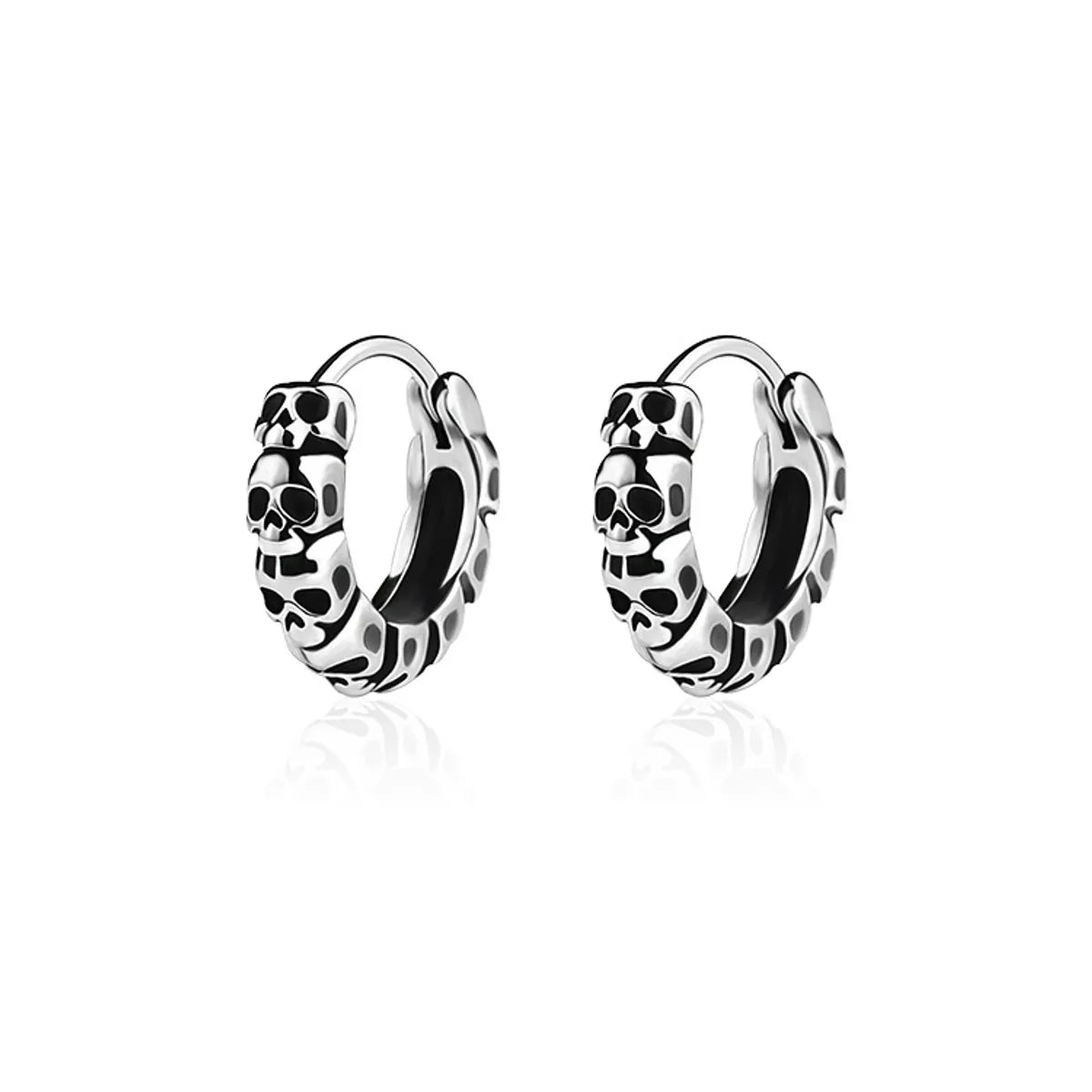 1 Piece Punk Solid Color Stainless Steel Earrings