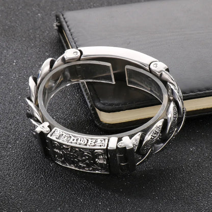 1 Piece Punk Solid Color Titanium Steel Men'S Bracelets