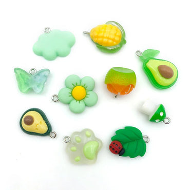 1 Piece Resin Fruit Mushroom Butterfly Pendant