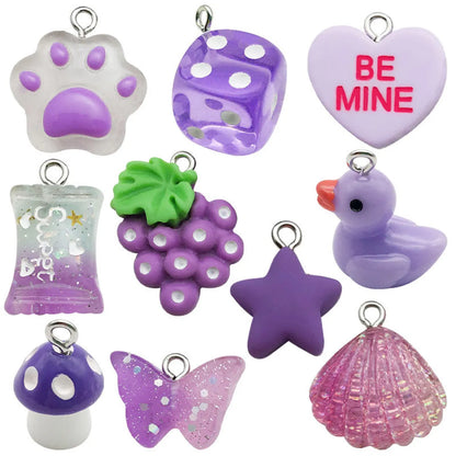 1 Piece Resin Star Heart Shape Grape Pendant