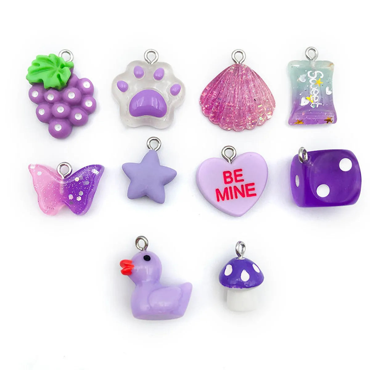 1 Piece Resin Star Heart Shape Grape Pendant