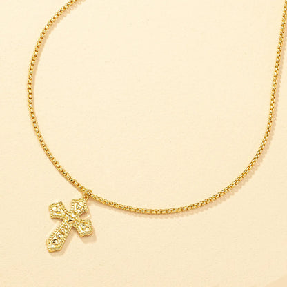 1 Piece Retro Cross Alloy Plating Women's Necklace