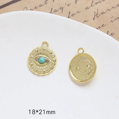 1 Piece Retro Devil'S Eye Moon Heart Shape Alloy Inlay Jewelry Accessories