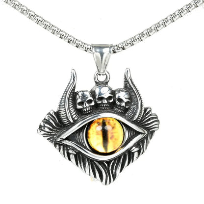 1 Piece Stainless Steel Opal 18K Gold Plated Devil'S Eye Skull