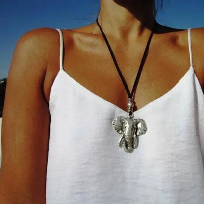 Retro Elephant Alloy Handmade Women's Pendant Necklace