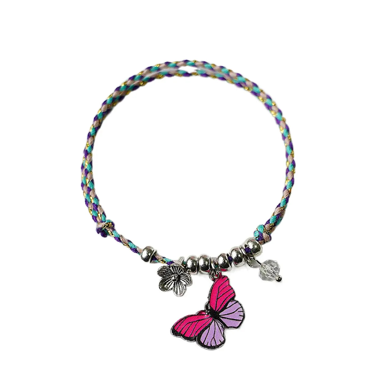 1 Piece Retro Flower Butterfly Alloy Rope Unisex Bracelets