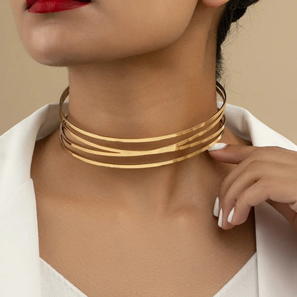 Retro Geometric Alloy Hollow Out Women'S Choker