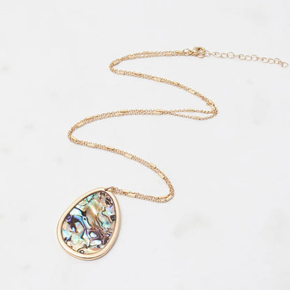 1 Piece Retro Geometric Leopard Alloy Inlay Shell Women's Pendant Necklace