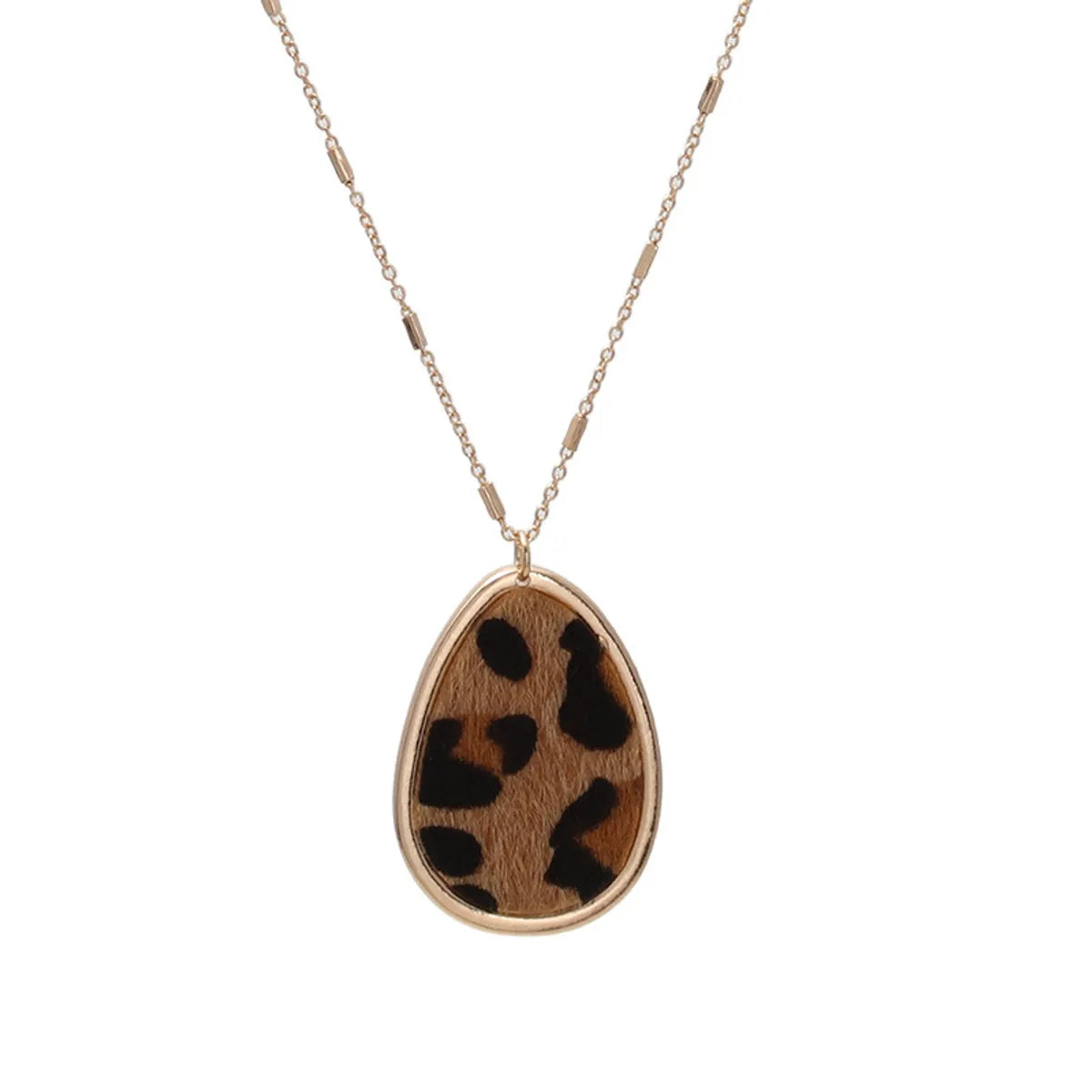 1 Piece Retro Geometric Leopard Alloy Inlay Shell Women's Pendant Necklace