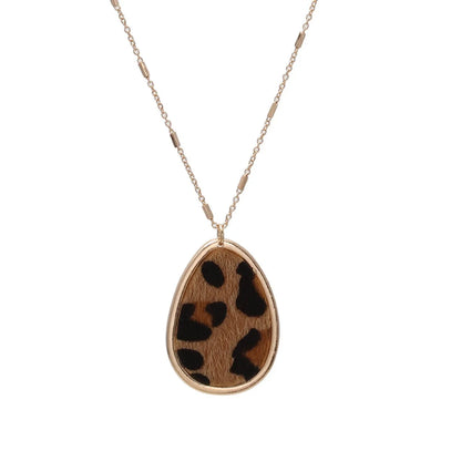 1 Piece Retro Geometric Leopard Alloy Inlay Shell Women's Pendant Necklace