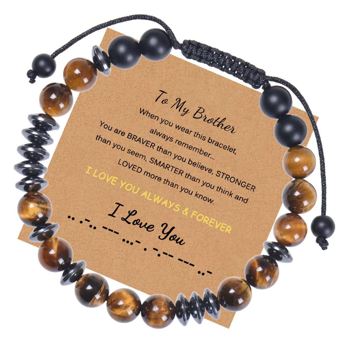 1 Piece Retro Geometric Natural Stone Tiger Eye Men'S Bracelets