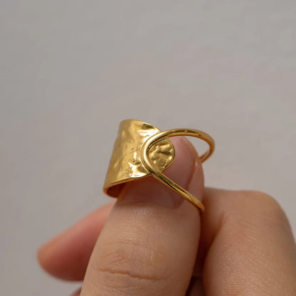 Retro Geometric Stainless Steel Plating 18k Gold Plated Open Ring