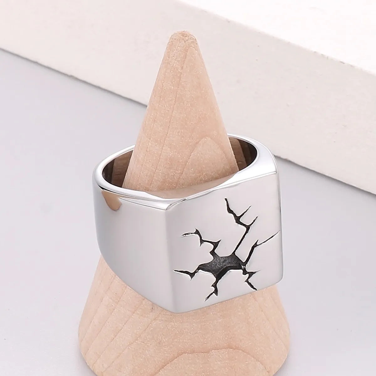 1 Piece Retro Geometric Stainless Steel Plating Rings