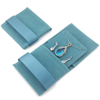 Retro Solid Color Flannel Jewelry Packaging Bags