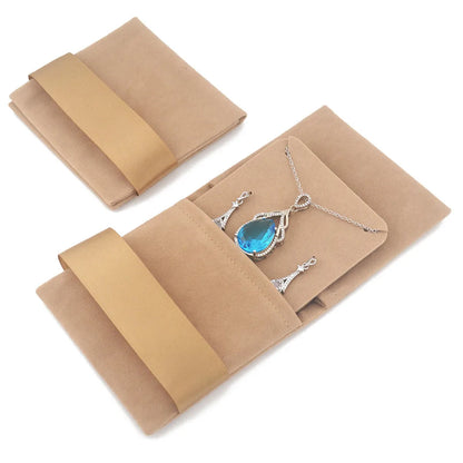 Retro Solid Color Flannel Jewelry Packaging Bags