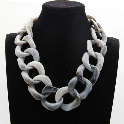 Retro Gradient Color Arylic Chain Women's Necklace