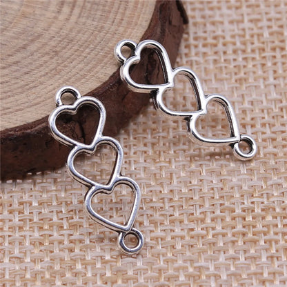 1 Piece Alloy Heart Shape Connector Retro