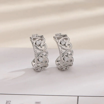 1 Piece Retro Heart Shape Plating Inlay Copper Zircon Ear Cuffs