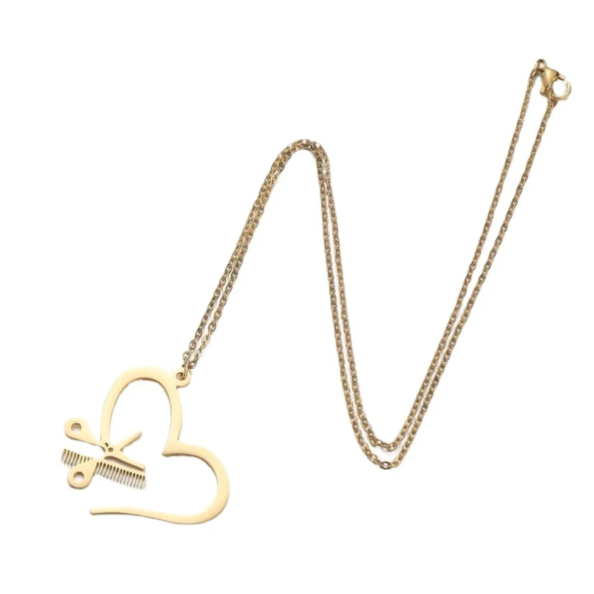 Retro Heart Shape Stainless Steel Titanium Steel Irregular Plating Necklace