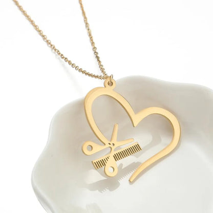 Retro Heart Shape Stainless Steel Titanium Steel Irregular Plating Necklace