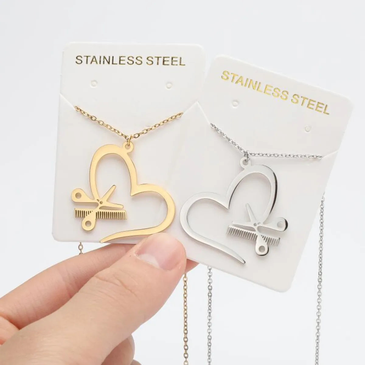 Retro Heart Shape Stainless Steel Titanium Steel Irregular Plating Necklace