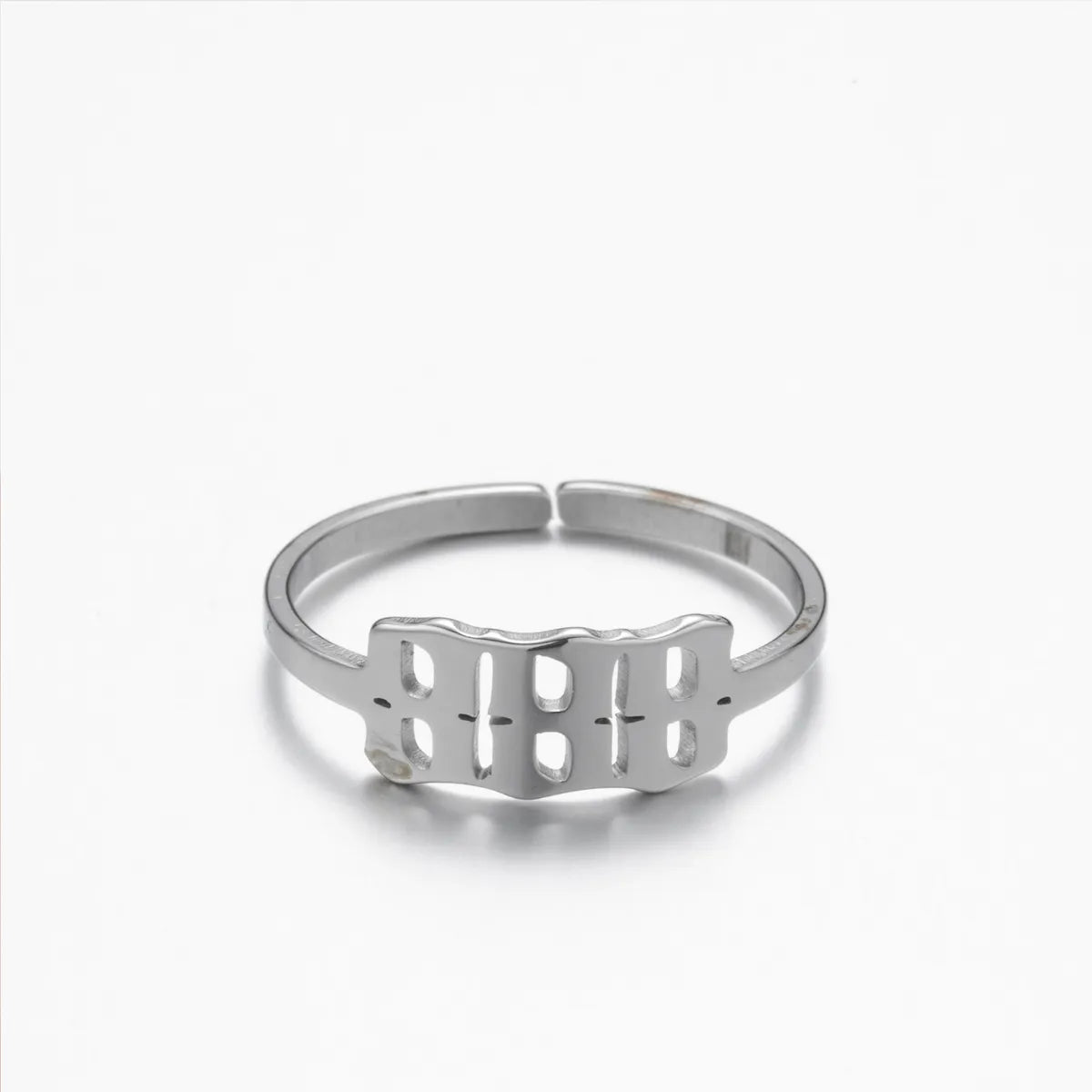 1 Piece Retro Letter Stainless Steel Plating Open Ring