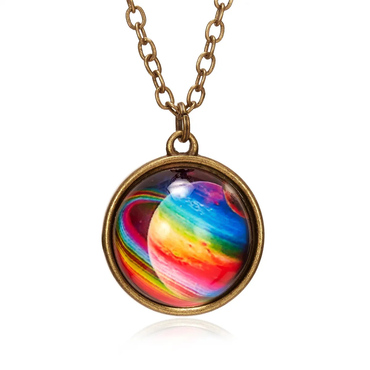 1 Piece Retro Planet Alloy Glass Unisex Necklace