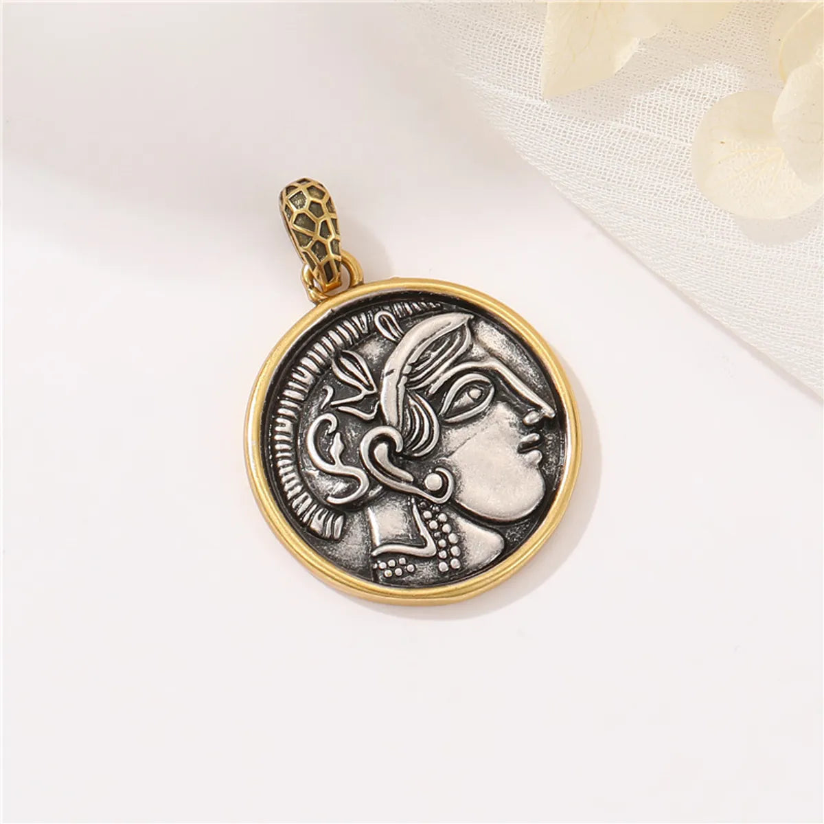 1 Piece Retro Portrait Copper Plating Inlay Pendant Jewelry Accessories