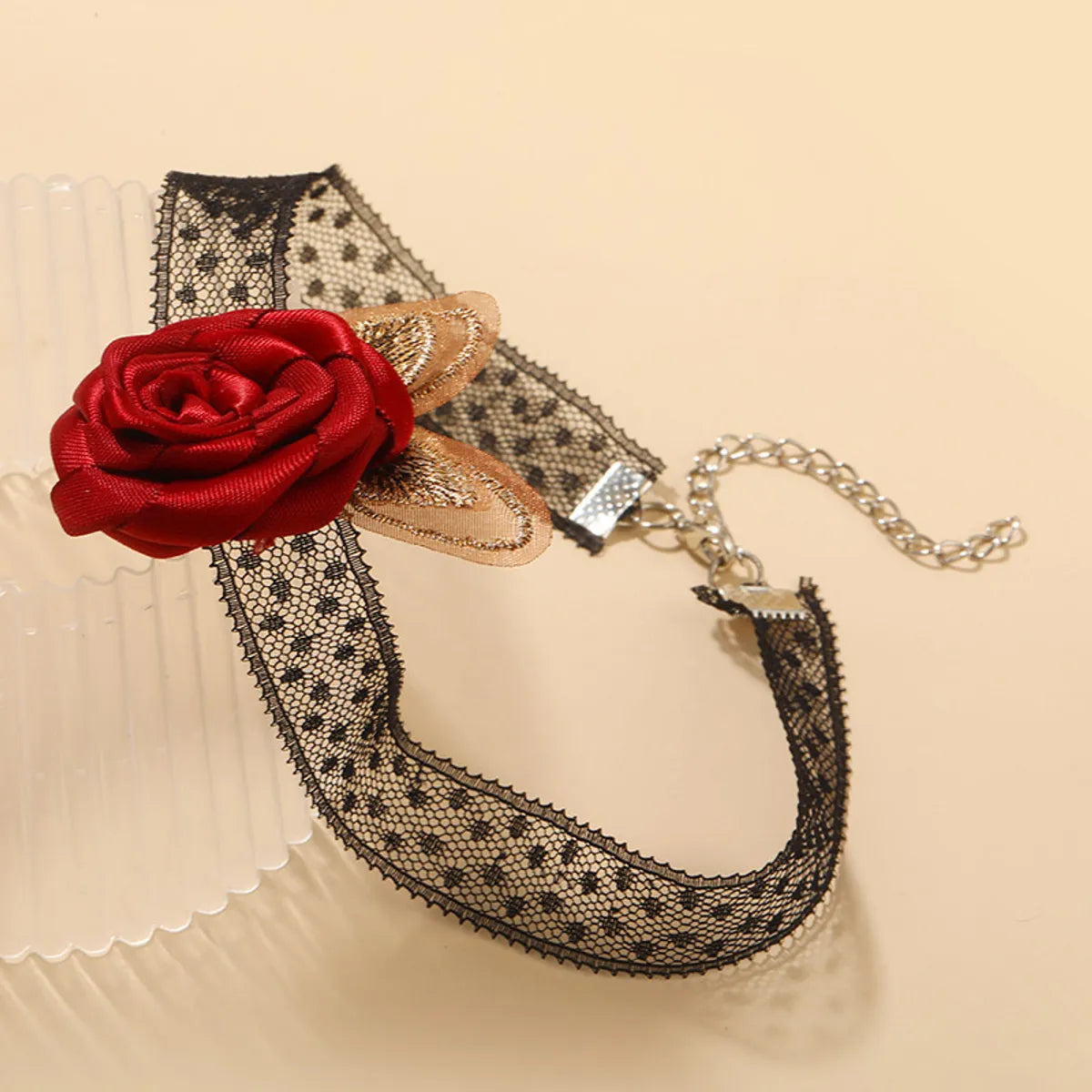 1 Piece Retro Rose Flower Cloth Lace Women's Choker