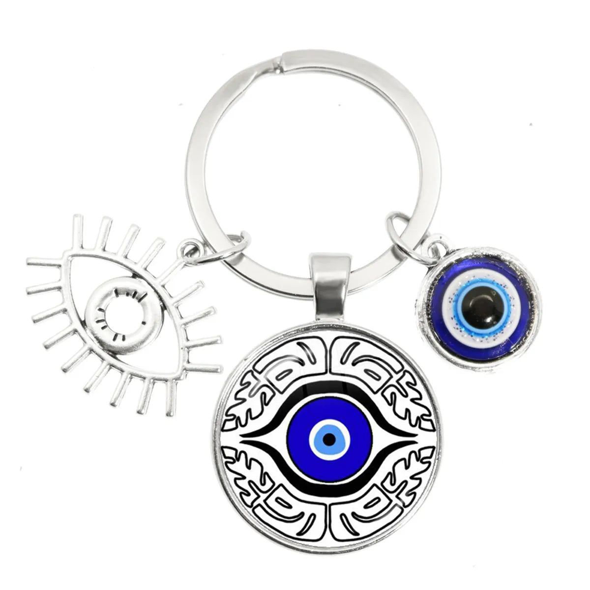 1 Piece Retro Round Devil'S Eye Alloy Metal Unisex Bag Pendant Keychain