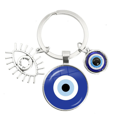 1 Piece Retro Round Devil'S Eye Alloy Metal Unisex Bag Pendant Keychain